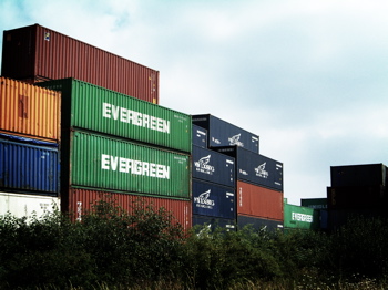 Containerparking in Viby industrial district